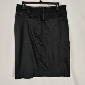 Cache Nwt Women's Size 12 Black Midi Skirt Lace Wa